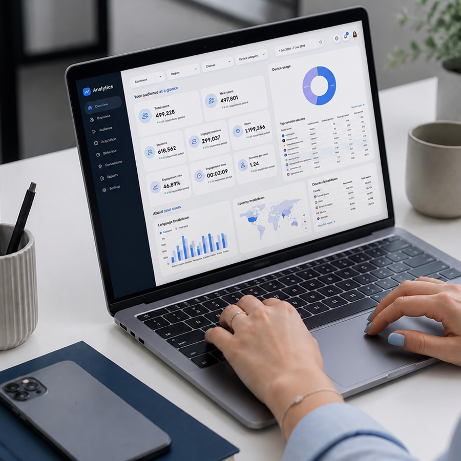 analytics dashboard laptop